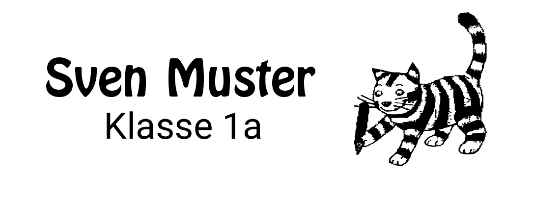 Trodat Printy individueller Schulstempel Nr. 29 getigerte Katze SCHWARZ BLAU