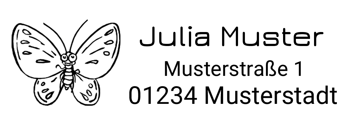 Trodat Printy individueller Schulstempel Nr. 4 Falter SCHWARZ BLAU