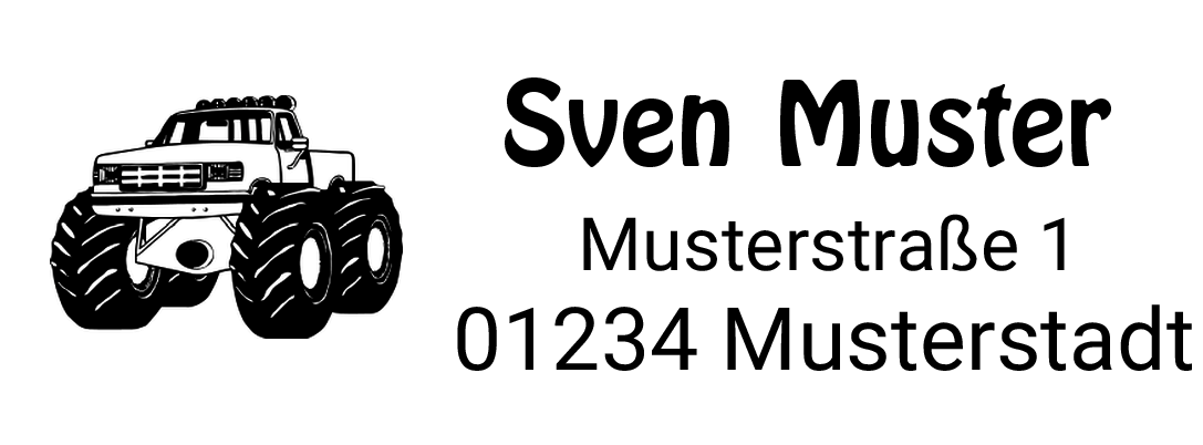 Trodat Printy individueller Schulstempel Nr. 6 großes Auto SCHWARZ BLAU