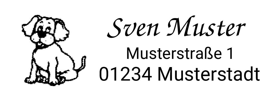 Trodat Printy individueller Schulstempel Nr. 7 Welpe SCHWARZ BLAU