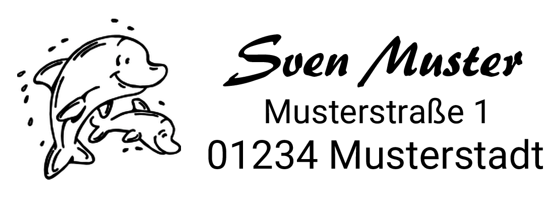 Trodat Printy individueller Schulstempel Nr. 8 Delphine SCHWARZ BLAU