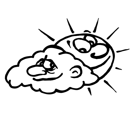 Printy 4924 Motivstempel Motiv Q21 Sonne und Wolke SCHWARZ BLAU