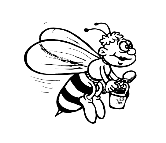 Printy 4923 Motivstempel Motiv Q25 Bienchen SCHWARZ BLAU