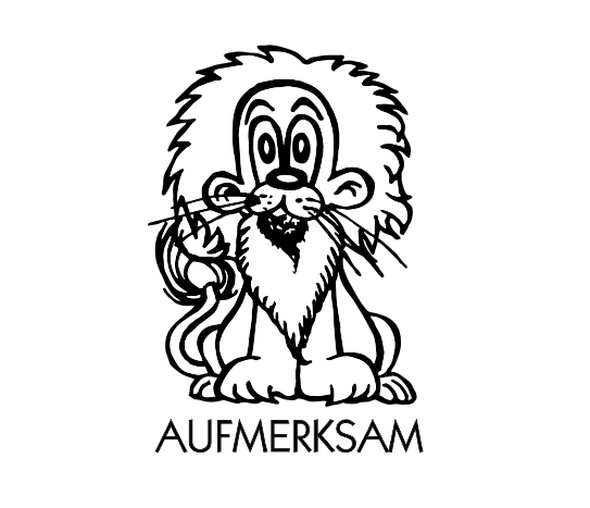 Holz Motivstempel Motiv Q4 Aufmerksam 