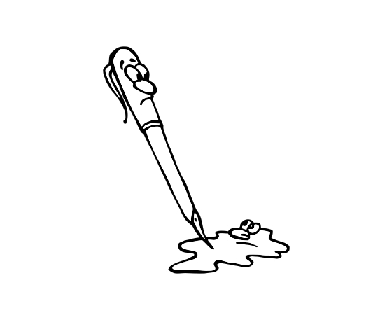 Holz Motivstempel Motiv Q34 Füller mit Tintenklecks 