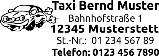 Trodat Printy Taxi-Stempel für Taxibetrieb 46 x 17 mm BLAU BLAU