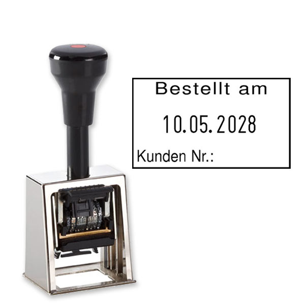 Metallstempel individuell Text und Datum