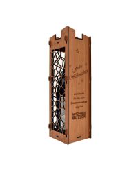 Dekorative Weinkiste mit Gravur Frohe Weihnachten und eigenem Text  