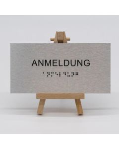Braille Türschild Anmeldung  