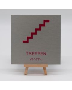 Braille Orientierungsschild Treppen mit Piktogramm  
