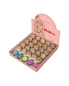 Colop WOODIES Display Hochzeit mit 25 Stempeln und 5 Kissen  