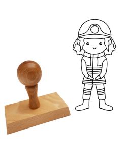 Ausmalstempel Feuerwehrfrau 35 x 75 mm  