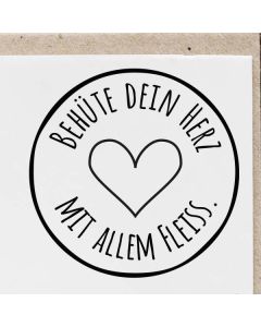 Motivstempel mit Spruch: Behüte dein Herz mit allem Fleiß.  