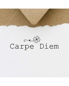 Holzstempel mit Abdruck: Carpe Diem  