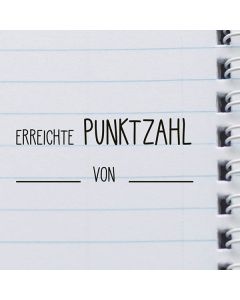 Holzstempel mit Abdruck Erreichte Punktzahl  