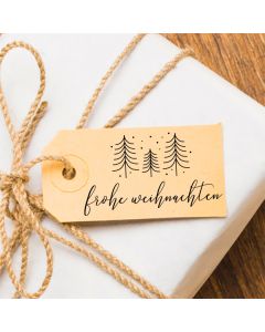 Weihnachtsstempel 17 Frohe Weihnachten mit Tannenbäumen Anwendungsbeispiel