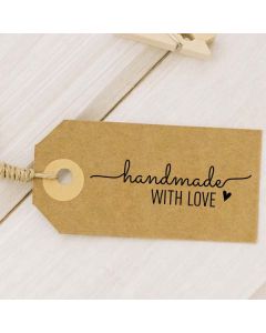 Holzstempel handmade with love und Motiv Herz  