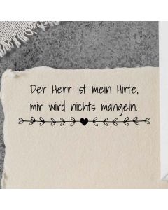 Motivstempel mit Spruch: Der Herr ist mein Hirte