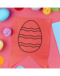 Osterstempel 17 Holz Osterei mit Wellenmotiv  