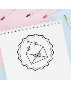 Runder Osterstempel 23 Holz Osterpost mit Dekor  