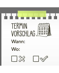 Holzstempel Terminvorschlag  