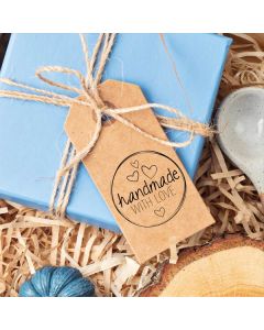 Runder Holz-Motivstempel handmade with love  