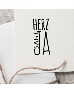 Holzstempel Herz sagt JA  