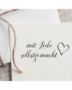 Holzstempel Motiv mit Liebe selbstgemacht  