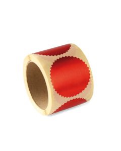 Prägezangen Haftetiketten 250 Stück auf Rolle in rot