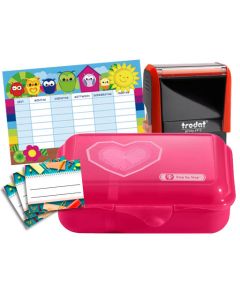 Schulbox Herz mit Trodat Printy 4912  BLAU