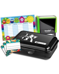 Schulbox Roboter mit Trodat Printy 46 x 17 mm  BLAU