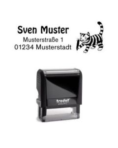 Trodat Printy individueller Schulstempel Nr. 14 Katze SCHWARZ BLAU