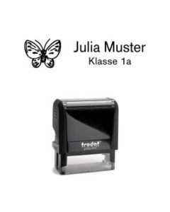 Trodat Printy individueller Schulstempel Nr. 19 Schmetterling SCHWARZ BLAU