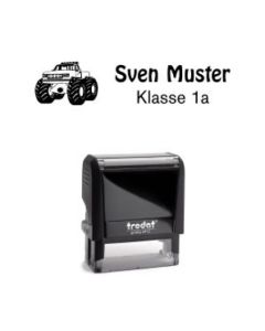 Trodat Printy individueller Schulstempel Nr. 21 Monstertruck SCHWARZ BLAU