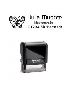 Trodat Printy individueller Schulstempel Nr. 4 Falter SCHWARZ BLAU
