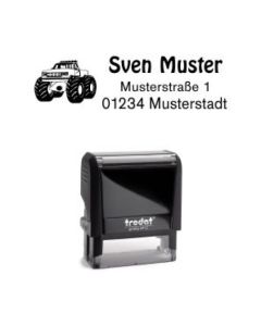 Trodat Printy individueller Schulstempel Nr. 6 großes Auto SCHWARZ BLAU