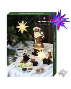 Herrnhuter Adventskalender mit Bastelstern blau-magenta  