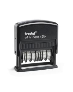 Trodat Printy 4816/PL Doppeldater mit Textplatte  BLAU