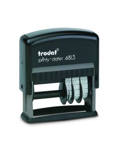 Trodat Printy 4813 Datumstempel m. Text 26 x 9 mm  BLAU