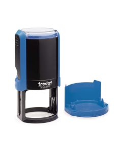 Trodat Printy 4642 Hochzeitsstempel rund mit Motiv HO - Save the Date BLAU BLAU