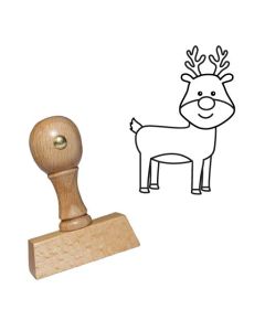 Holz Weihnachtsstempel Motiv 05 Rentier  