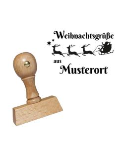 Weihnachtsgrüße aus ... Weihnachtsstempel aus Holz  