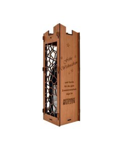 Dekorative Weinkiste mit Gravur Frohe Weihnachten und eigenem Text  