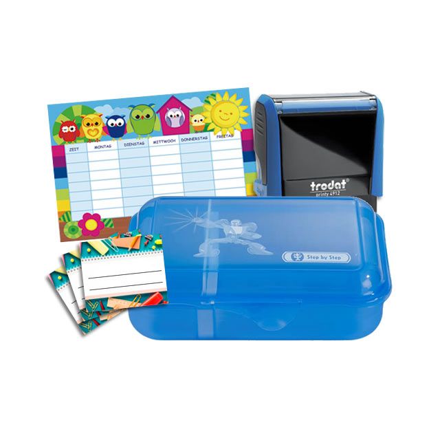 Schulbox Roboter mit Trodat Printy 4912 blau  BLAU
