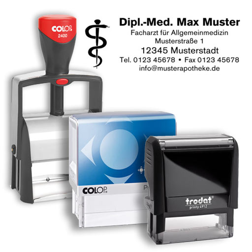 Arztstempel, Tierarztstempel, Praxisstempel oder Zahnarztstempel 