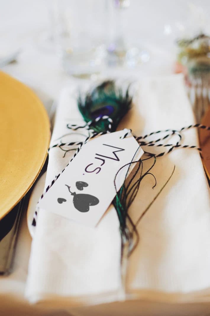 gestempelte Tischdeko